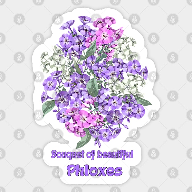 Bouquet of  Phloxes-Summer Flowers Sticker by KrasiStaleva